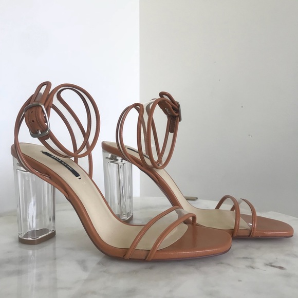 clear heel sandals zara